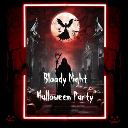 Spooky Bloody Night Vuxen Halloween fest Inbjudningar