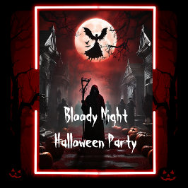 Spooky Bloody Night Vuxen Halloween fest Inbjudningar