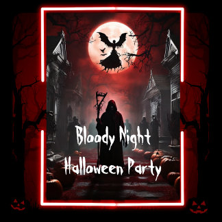 Spooky Bloody Night Vuxen Halloween fest Inbjudningar