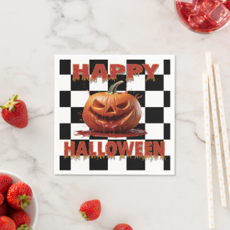 Spooky Bloody Pumpkin Halloween Pappersservett