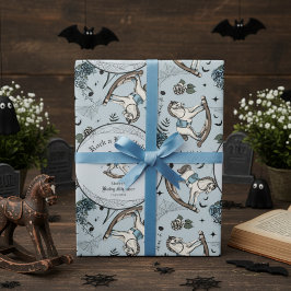 Spooky Blue Vintage Rocking Horse Baby Shower Presentpapper