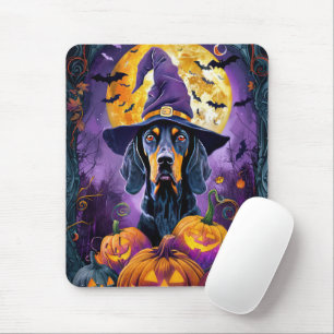 Spooky Bluetick Coonhound Halloween Witch Pumpkin Musmatta