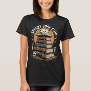 Spooky Bok Klubb Halloween Bookworm Librarian T Shirt
