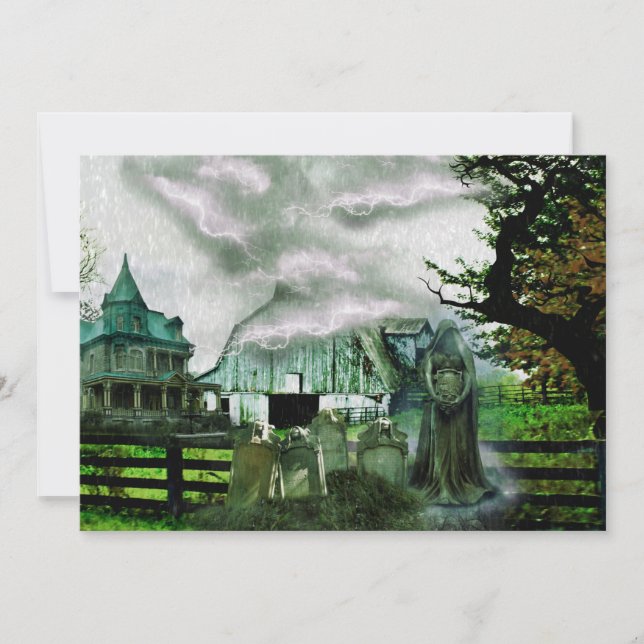 *~* Spooky Bolts Lightneing House HALLOWEEN CARD (Framsida)