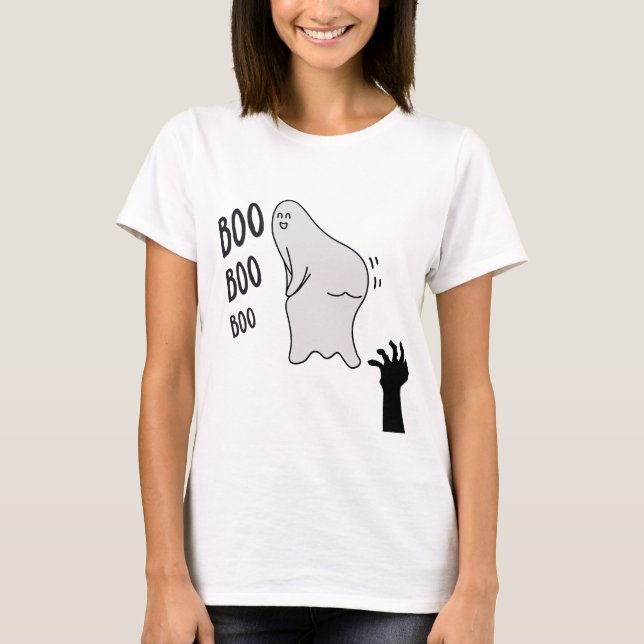 Spooky Boo Ghost Halloween Funny Novelty Shirt T (Framsida)