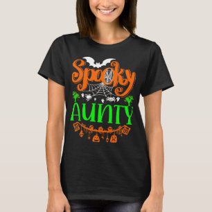 Spooky Boo Pumpkin Halloween Aunty Giftidea T Shirt