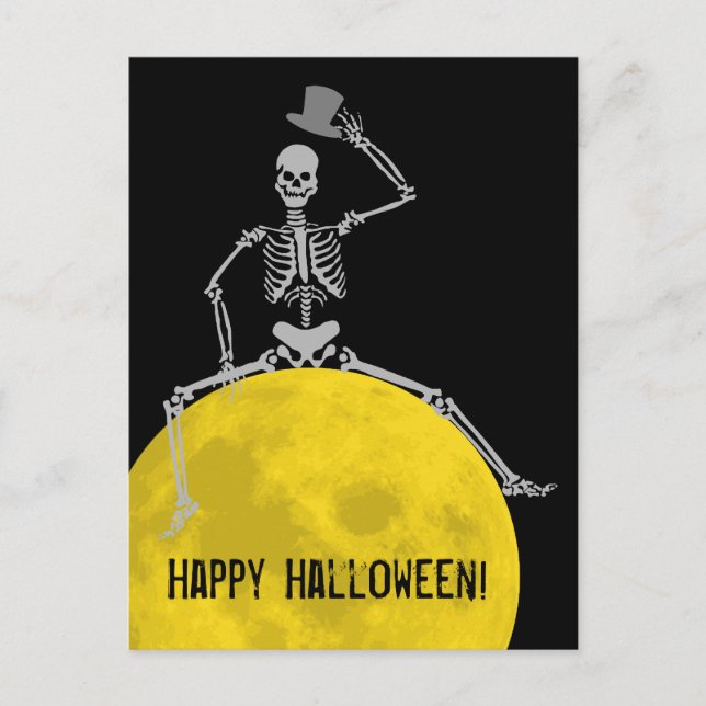 Spooky BOOO från Måne! Vykort (Framsida)