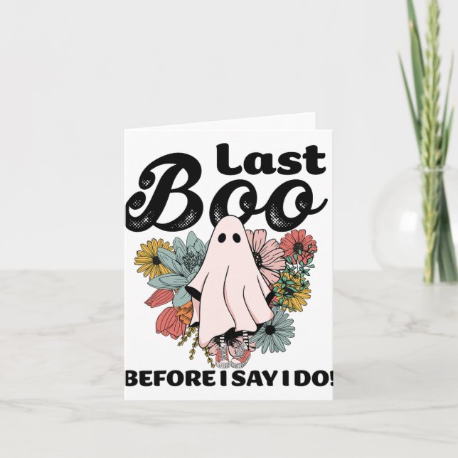 Spooky Bride Blommigt Ghost Bröllop Bachelorette H Kort (Framsida)