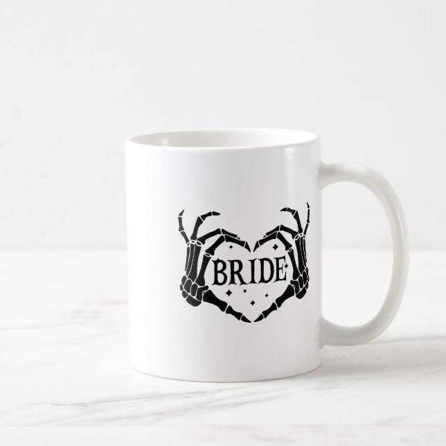Spooky Bride Skeleton Händer Förlovning Bröllop Ha Kaffemugg (Höger)