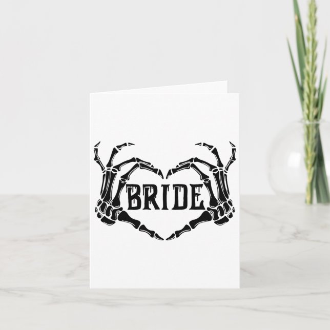 Spooky Bride Skeleton Händer Förlovning Bröllop Ha Kort (Framsida)