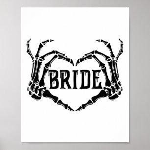 Spooky Bride Skeleton Händer Förlovning Bröllop Ha Poster