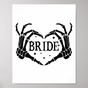Spooky Bride Skeleton Händer Förlovning Bröllop Ha Poster