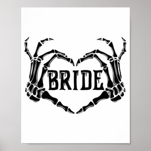 Spooky Bride Skeleton Händer Förlovning Bröllop Ha Poster