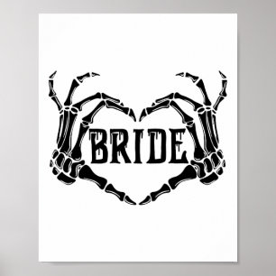 Spooky Bride Skeleton Händer Förlovning Bröllop Ha Poster
