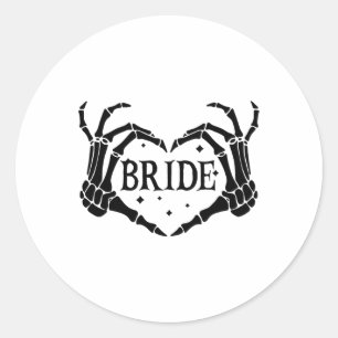 Spooky Bride Skeleton Händer Förlovning Bröllop Ha Runt Klistermärke
