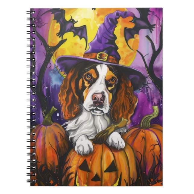 Spooky Brittany Spain Halloween Witch Pumpkin Anteckningsbok (Framsidan)