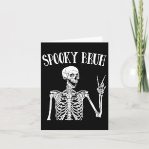 Spooky Bruh Skeleton Spooky Vibe Halloween Tee for Kort