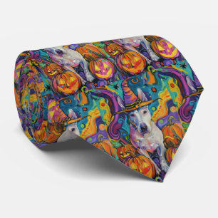 Spooky Bull Terrier Halloween Witch och Pumpkin Slips
