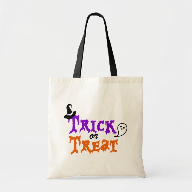 Spooky Bus eller godis Halloween Tote Bag Tygkasse (Framsidan)