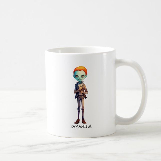 Spooky but cute Zombie Kid - Adsible Macabre (2) Kaffemugg (Höger)