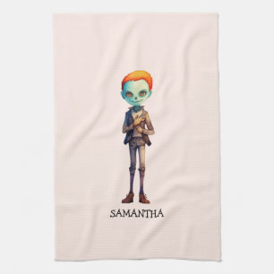 Spooky but cute Zombie Kid - Adsible Macabre (2) Kökshandduk