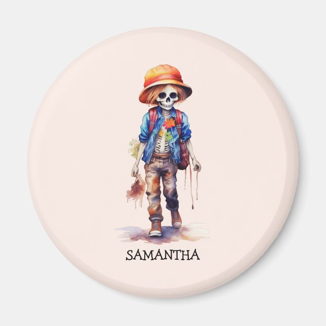 Spooky but cute Zombie Kid - Adsible Macabre (3) Magnet (Framsidan)
