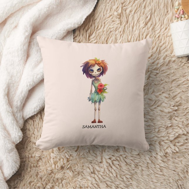 Spooky but cute Zombie Kid - beklagligt Macabre Kudde (Filt)