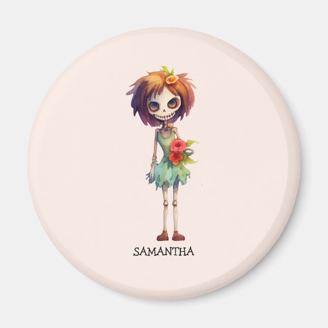 Spooky but cute Zombie Kid - beklagligt Macabre Magnet (Framsidan)