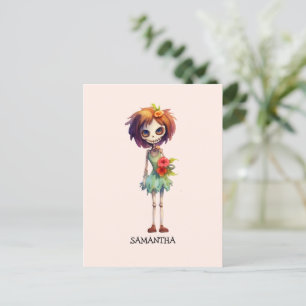 Spooky but cute Zombie Kid - beklagligt Macabre Vykort