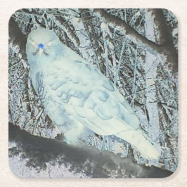 Spooky Buzzard på Underlägg Gren Papper Kvadrat