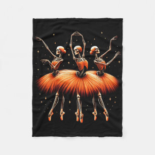 Spooky Byllerina Skeleton Dance Funny Halloween av Fleecefilt