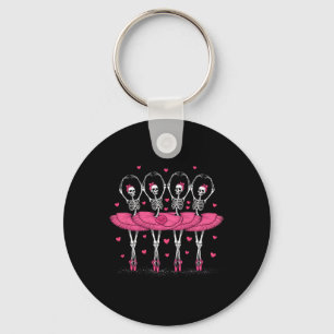 Spooky Byllerina Skeleton Dance Funny Halloween av Nyckelring
