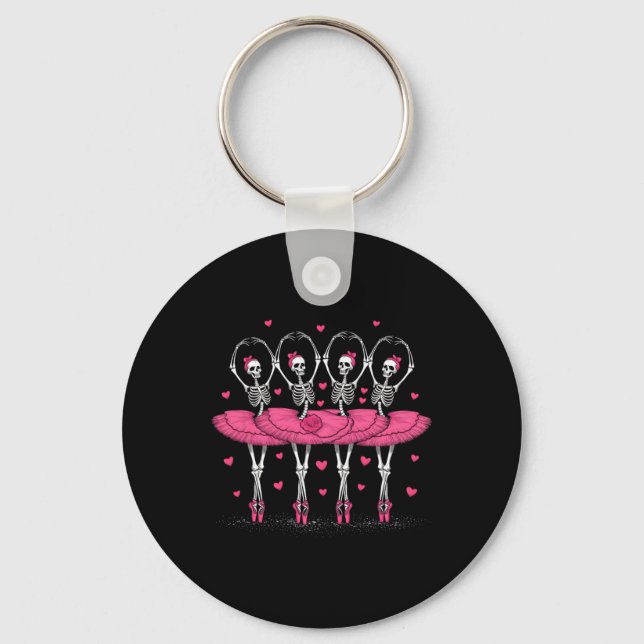 Spooky Byllerina Skeleton Dance Funny Halloween av Nyckelring (Framsida)