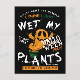 Spooky Cactus Pumpkin Halloween fest-inbjudan Vykort