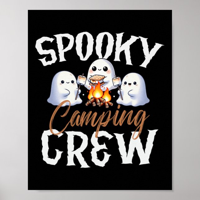 Spooky Camping Crew Halloween 2024 Campfire Lyckli Poster (Framsidan)