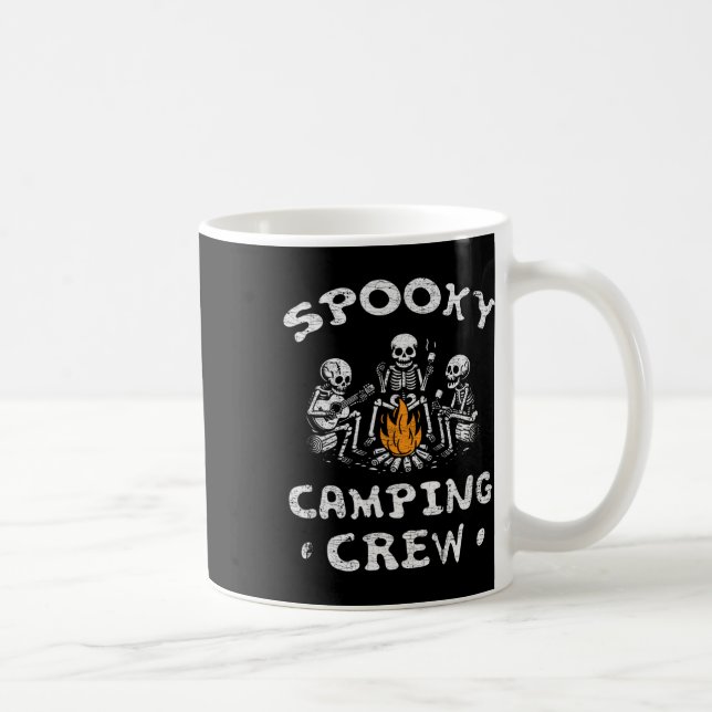 Spooky Camping Crew Halloween Camping Skeleton Cam Kaffemugg (Höger)