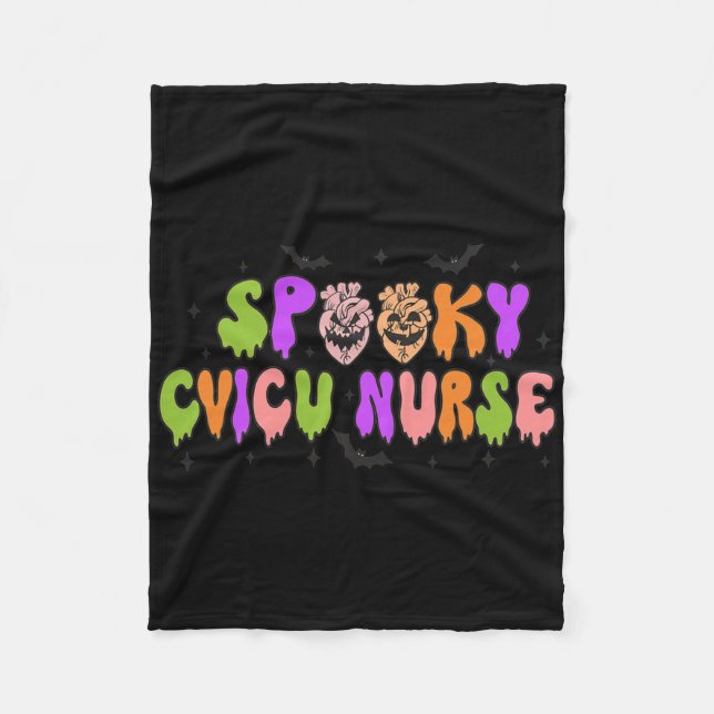 Spooky Cardiac Nurse Halloween Kardiovaskulär pump Fleecefilt (Framsidan)