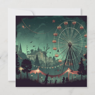 Spooky Carnival: Fräst Fairground Inbjudningar