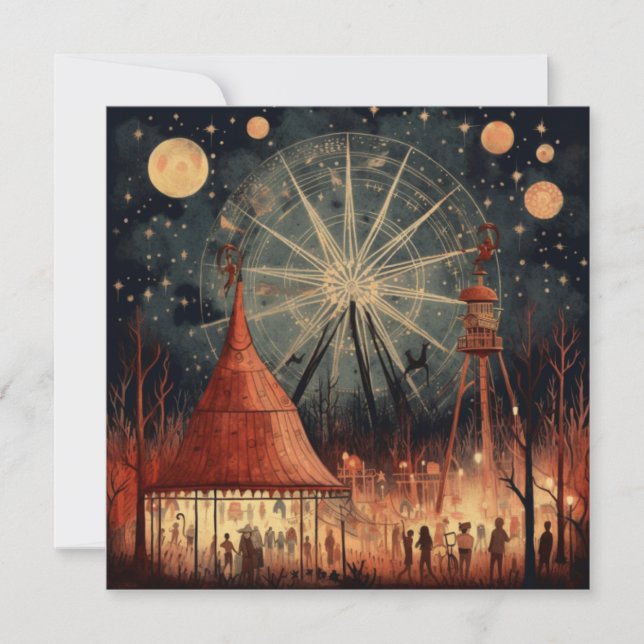 Spooky Carnival: Haunted Hallow Carnival Inbjudningar (Framsida)