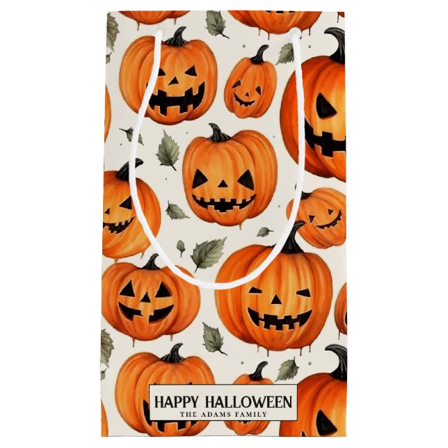 Spooky Carved Pumpkins & Höst löv Halloween (Framsidan)