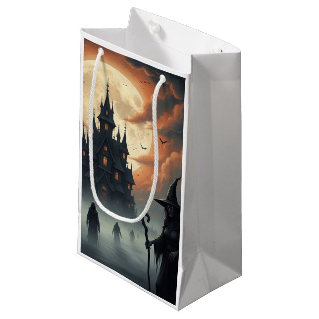 Spooky Castle Halloween Treat Bags (Framsidan Vinklad)