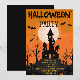 Spooky Castle Kids Halloween fest Inbjudningar