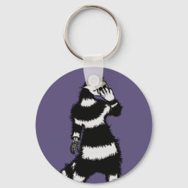 Spooky Cat Creature Skeleton Hand Skull Mask Nyckelring