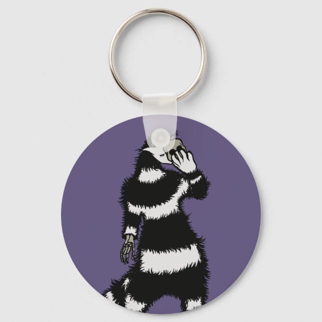 Spooky Cat Creature Skeleton Hand Skull Mask Nyckelring (Framsida)