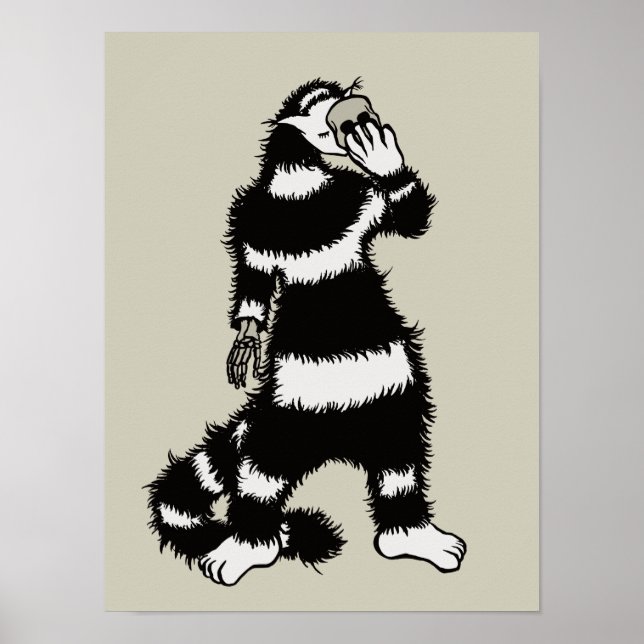 Spooky Cat Creature Skeleton Hand Skull Mask Poster (Framsidan)