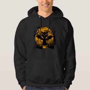 Spooky Cat, Funny Halloween, kattunge med fladderm Hoodie