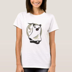 Spooky Cat Ghost T Shirt