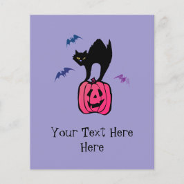 Spooky Cat Halloween Pumpkin Pop Art Flygblad