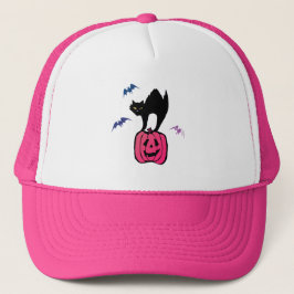 Spooky Cat Halloween Pumpkin Pop Art Keps