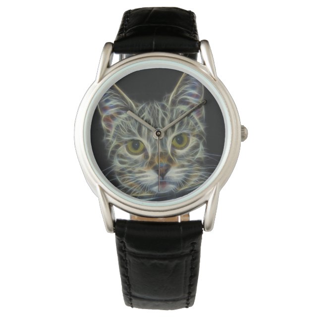 Spooky Cat Kattdjur Soul Spirit Animal Watch Armbandsur (Framsida)